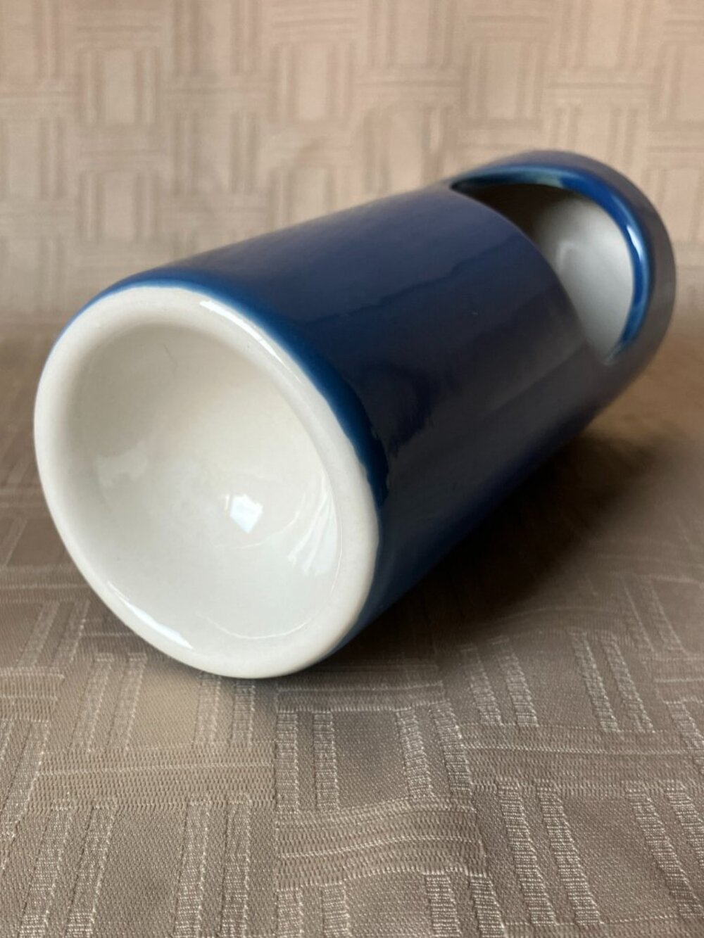 Blue Ceramic Wax Melt Warmer Tea Light Candle Oil Burner Pillar Cylinder - Picture 5 of 8